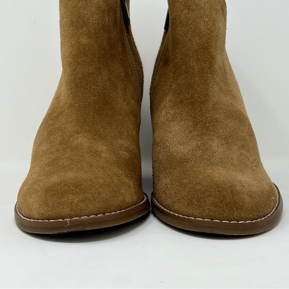 Lucky Brand Yakeena Brown Suede Wedge Ankle Boots, 8.5 - Picture 3 of 8